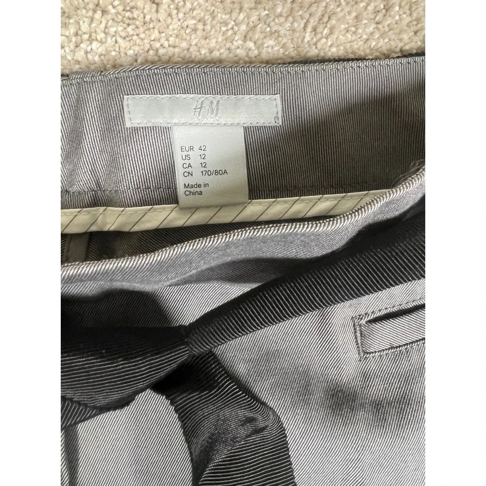 H&M Gray Trousers US‎ Size 12 Career Office Business Casual with Ribbon Preppy